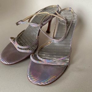 Jimmy Choo iridescent embossed heels sandals